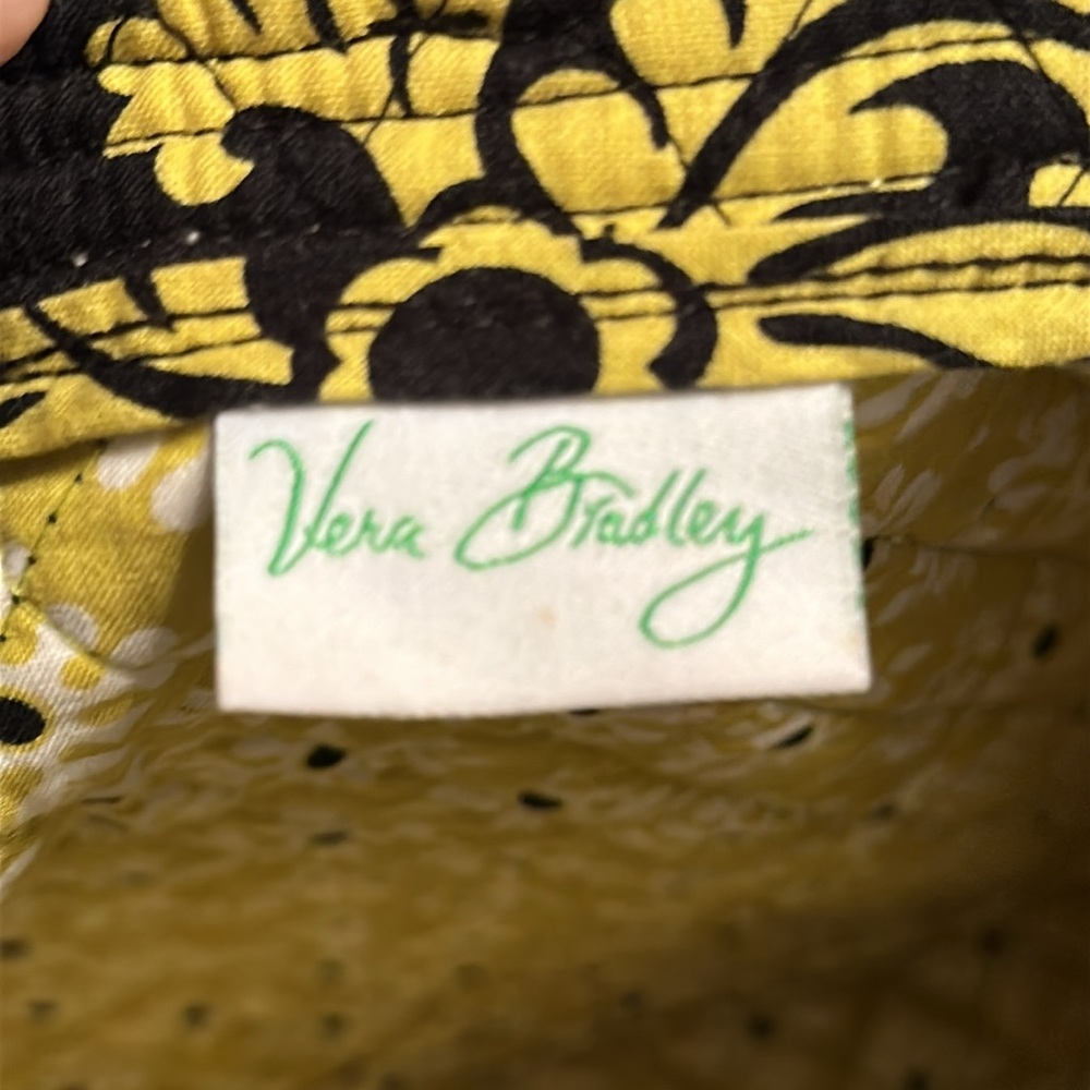 Vera Bradley Floral Patterned Black Yellow Grey and White Purse - Picture 4 of 4